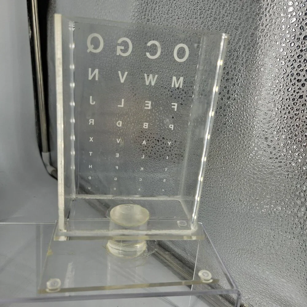 Optometry Eye Chart Clear Acrylic Display Office Stand Cup Holder Vision Testing